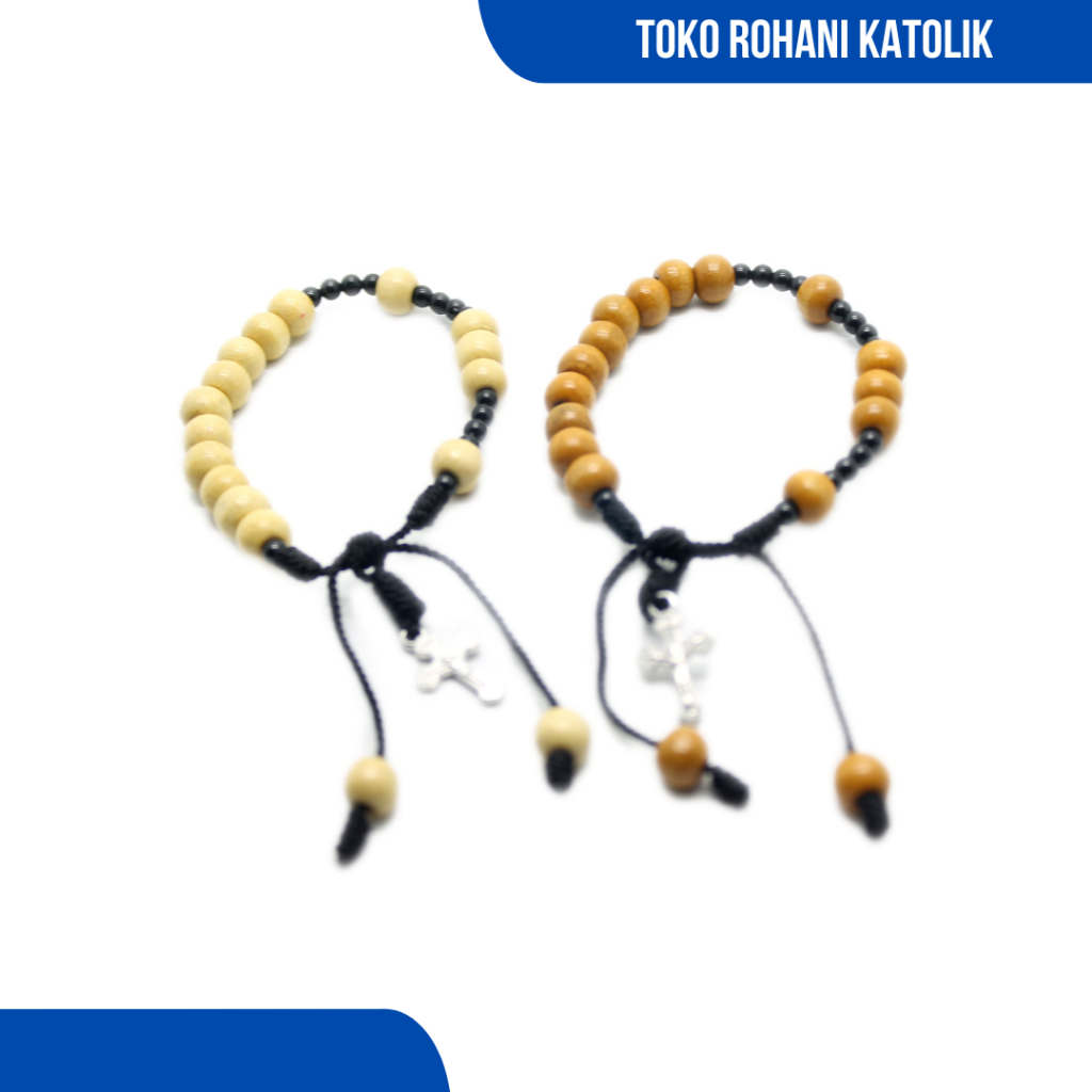 GELANG ROSARIO KAYU/ GELANG SALIB / GELANG ROHANI