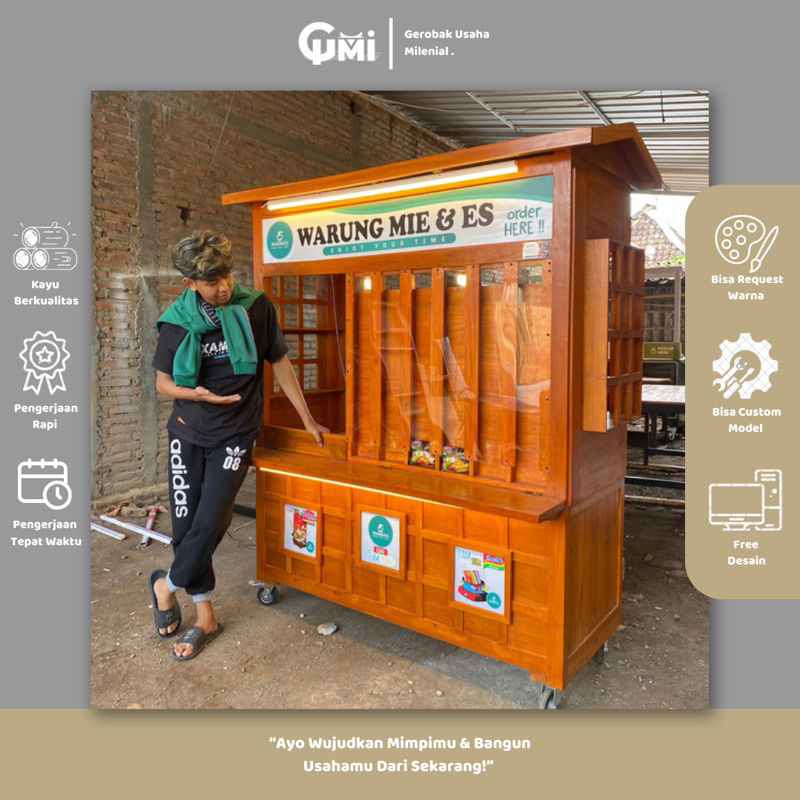 Gerobak Warmindo - Gerobak Jualan Mie Godog | Booth Warmindo