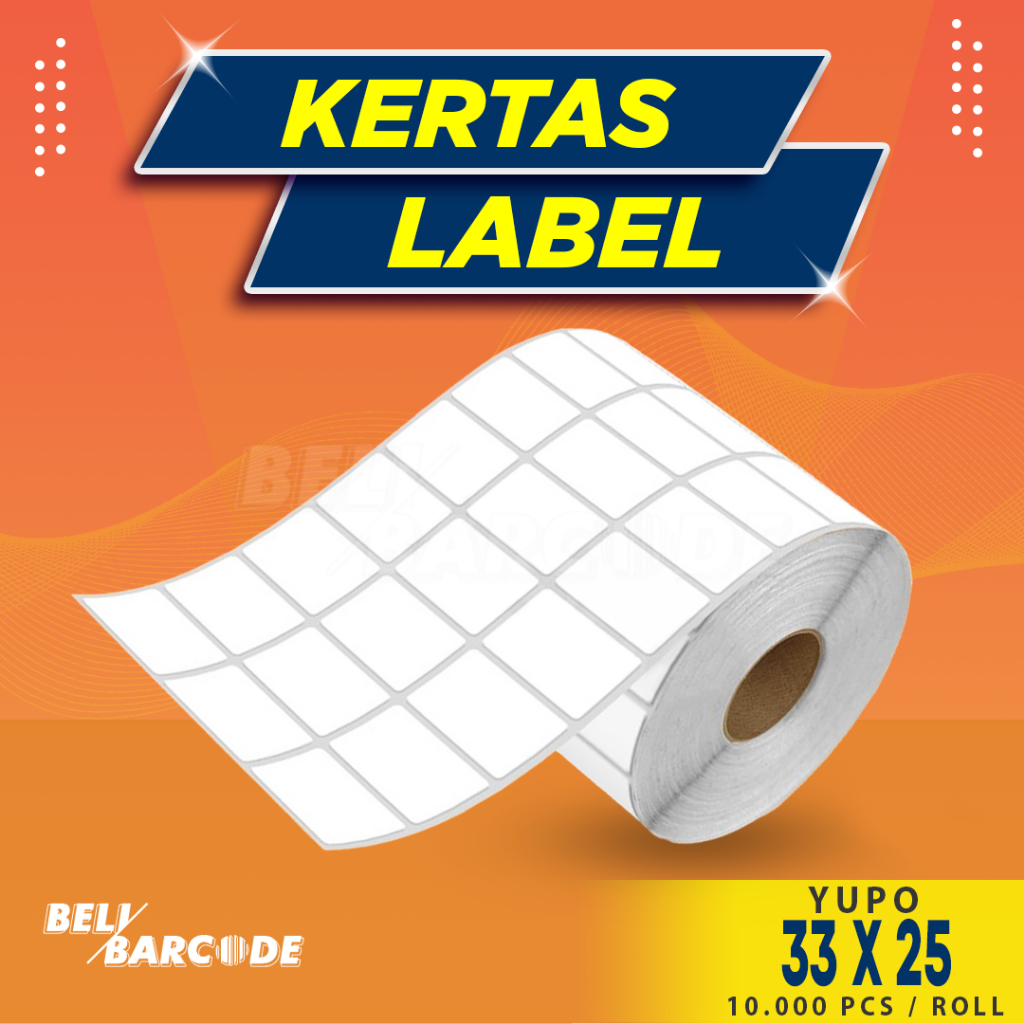 

Label Yupo 33x25 Stiker Tahan Air 33 x 25 mm 3 Line Isi 5000pcs
