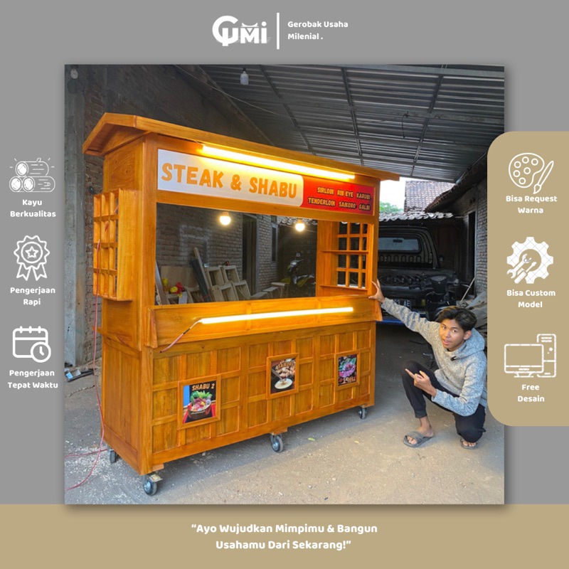 Gerobak Chicken Steak - Gerobak Jualan Steak & beef | Booth Chicken Steak