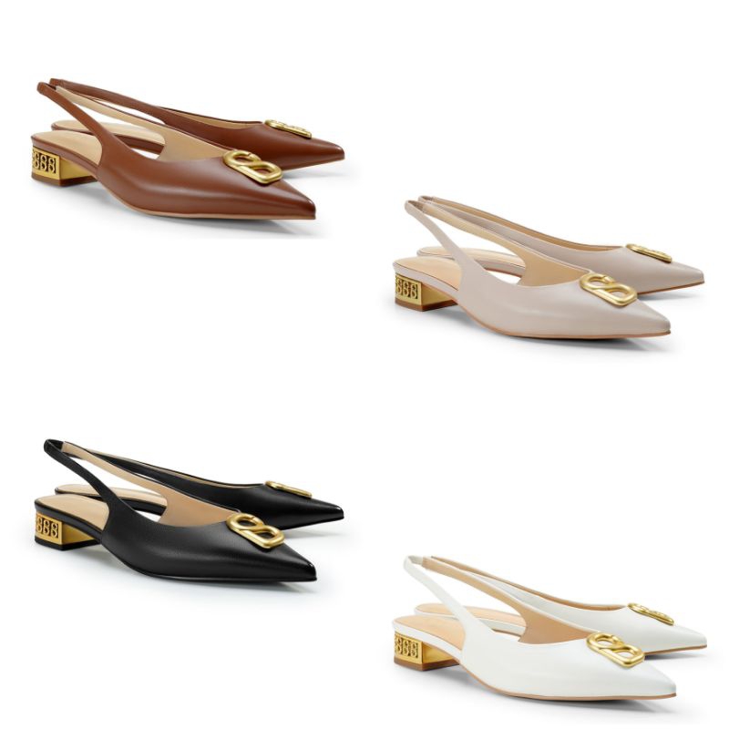 Buttonscarves Milly Slingback Shoes New