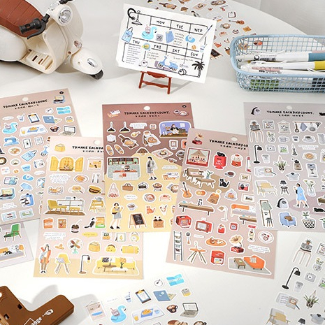 

1 lembar Deco Sticker Journal Planner atau Stiker Aesthetic DIY Scrap Book