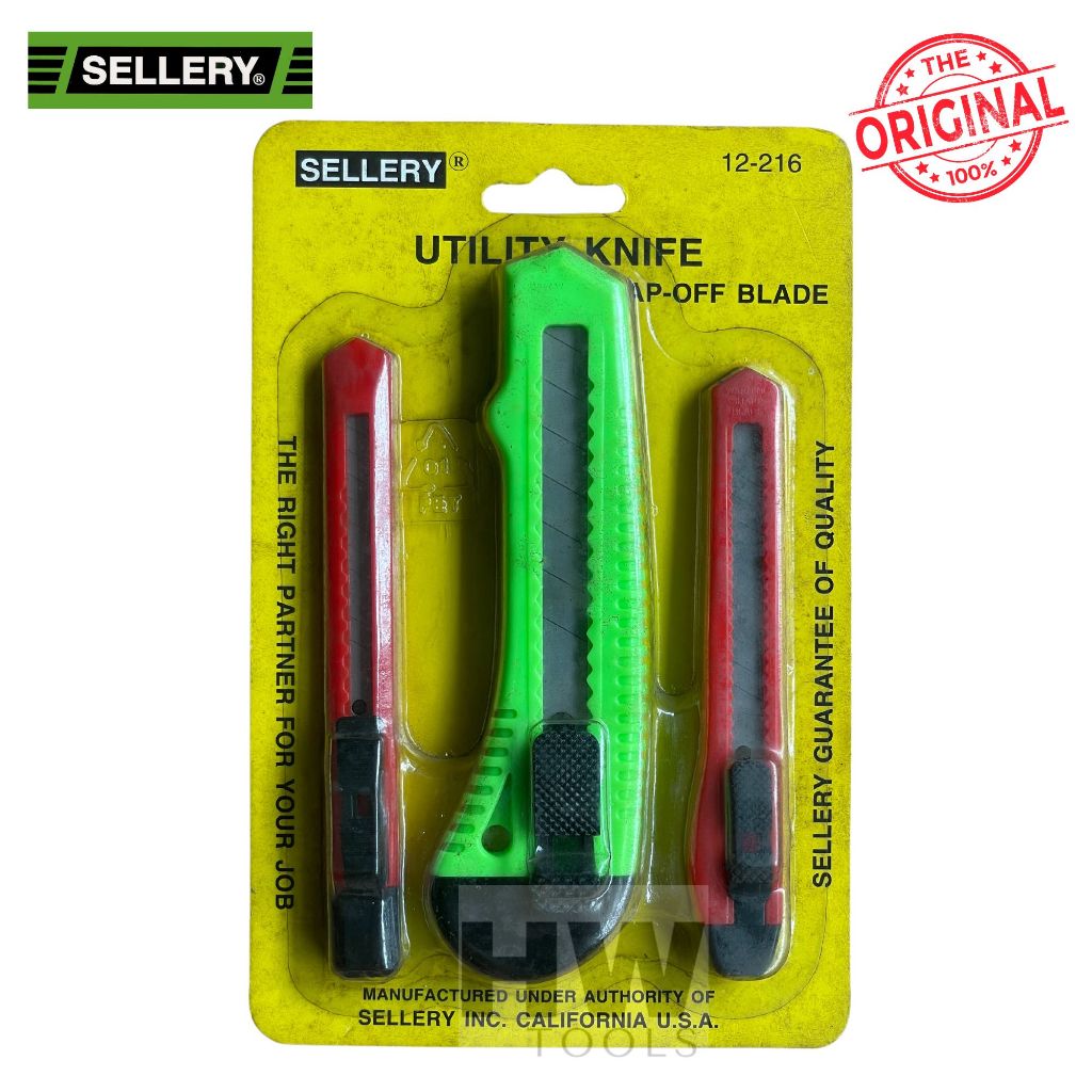 

Pisau Cutter Set Tajam Pemotong Kertas Serbaguna Sellery 12-216