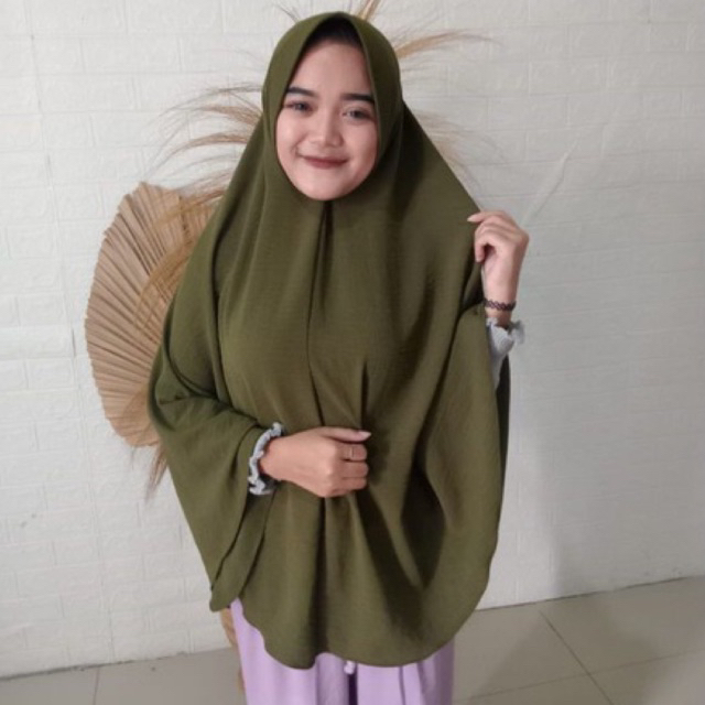 Hijab Bergo Mahkota Pet Crinkle Airflow Jumbo Premium