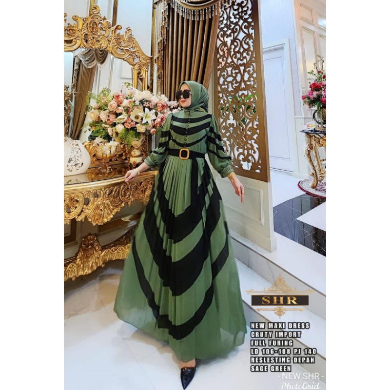 Ready Maxi dress SHR ORI bhn ceruty import