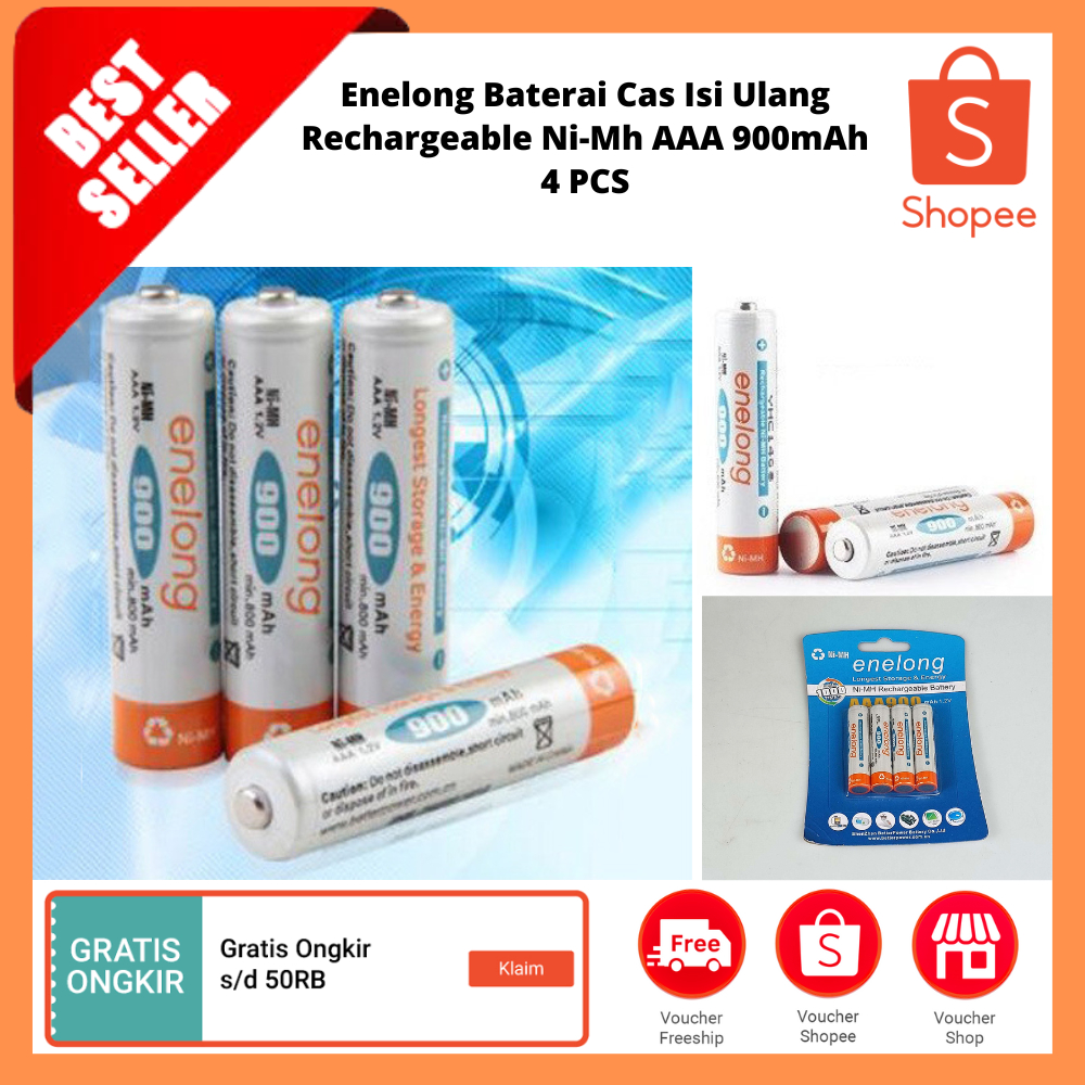 Baterai Cas Isi Ulang Rechargeable Ni-Mh AAA 900mAh 4 PCS / Baterai Isi Ulang untuk Mainan Kamera Di
