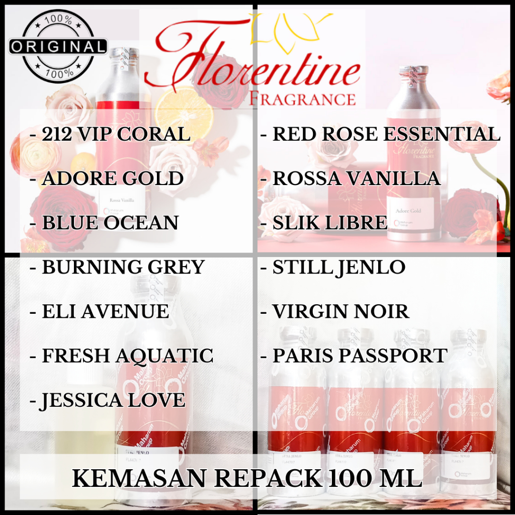 Biang / Bibit parfum Premium Prodak FLORENTINE - Bibit Parfume Murni Kemasan REPACK 100ML