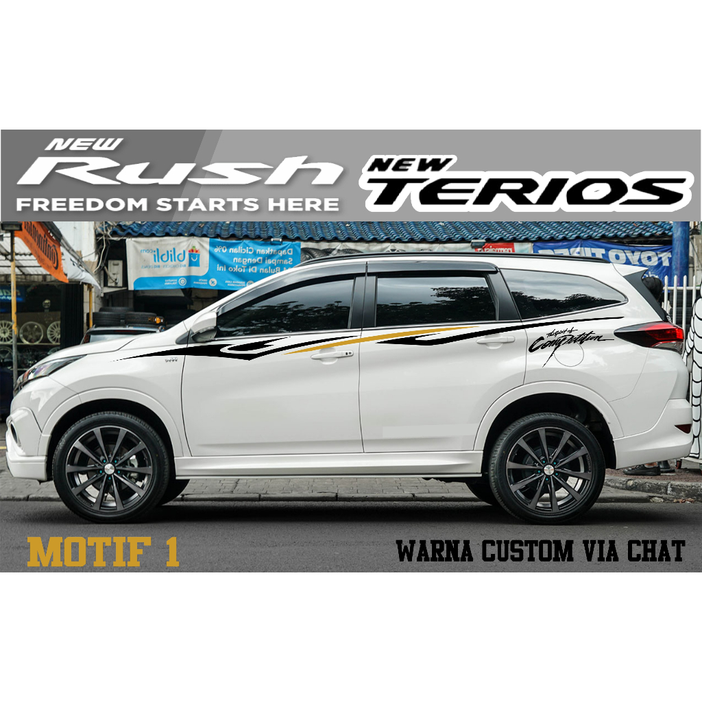 STICKER LIST BODY SAMPING ALL NEW RUSH TERIOS STICKER AKSESORIS RUSH TERIOS NEW