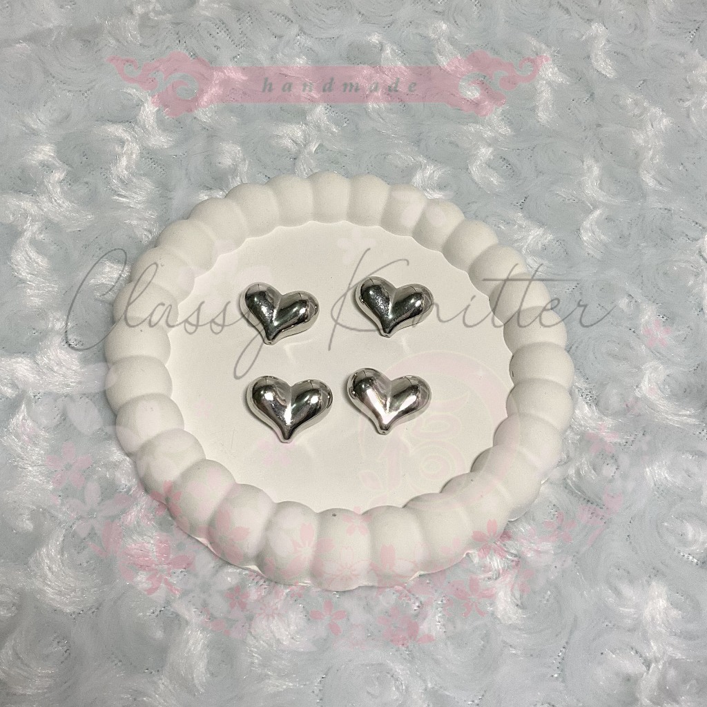 5 PCS Kode CK-021 Love Silver - Beads Import - Manik Import - Acc Ganci - Acc GantunganTas