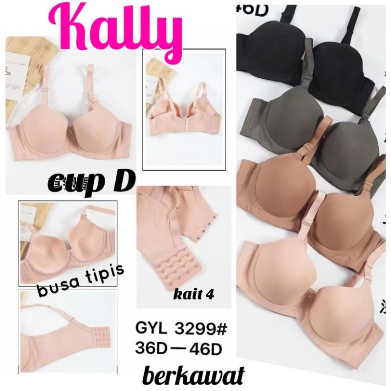 Kally-bh bra-kait 4 berkawat cup D/jumbo-36D-46D-cup full-3299