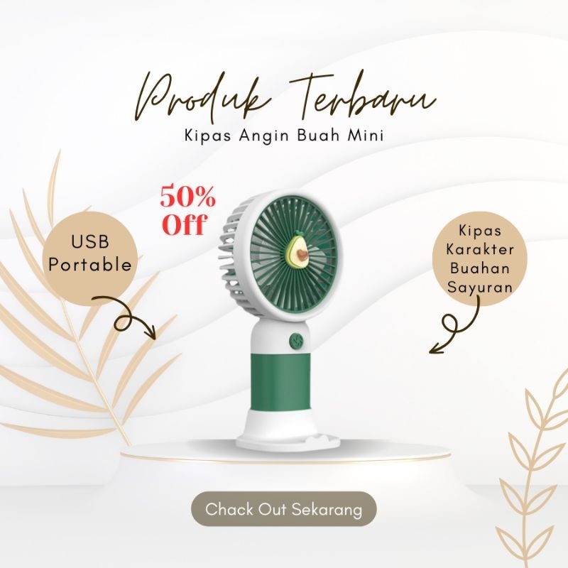 BEST Kipas Angin Buah Mini USB Portable Kipas Karakter Buahan Sayuran