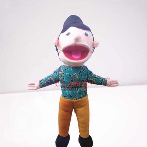 Boneka Tangan Muppet Santri Cowok Baju Batik | Boneka Dongeng | Boneka Muppet Santri