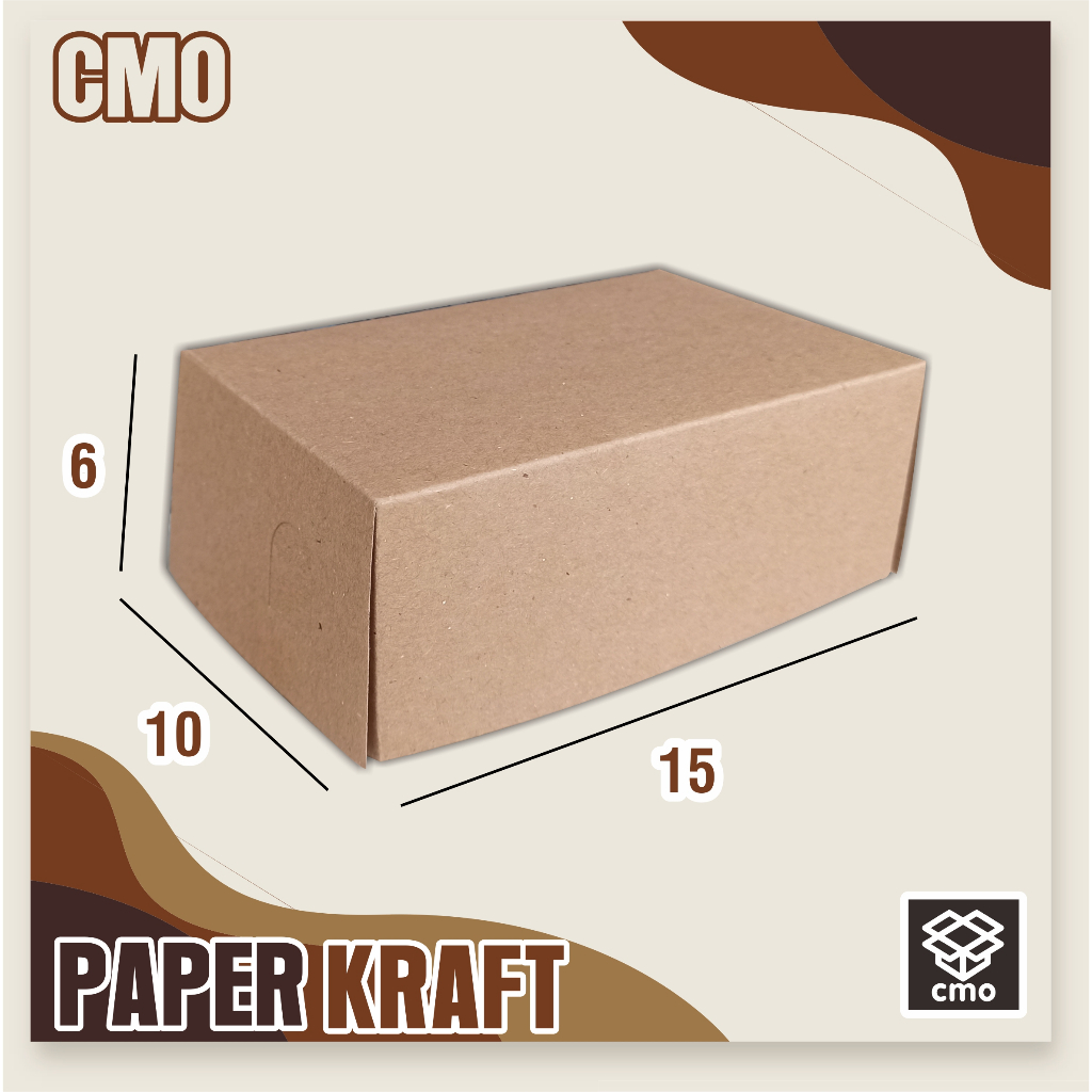 Paper lunch box 15x10x6 cm | laminasi Bagian dalam | box food | Craft eco | Box Makanan | Box takoya