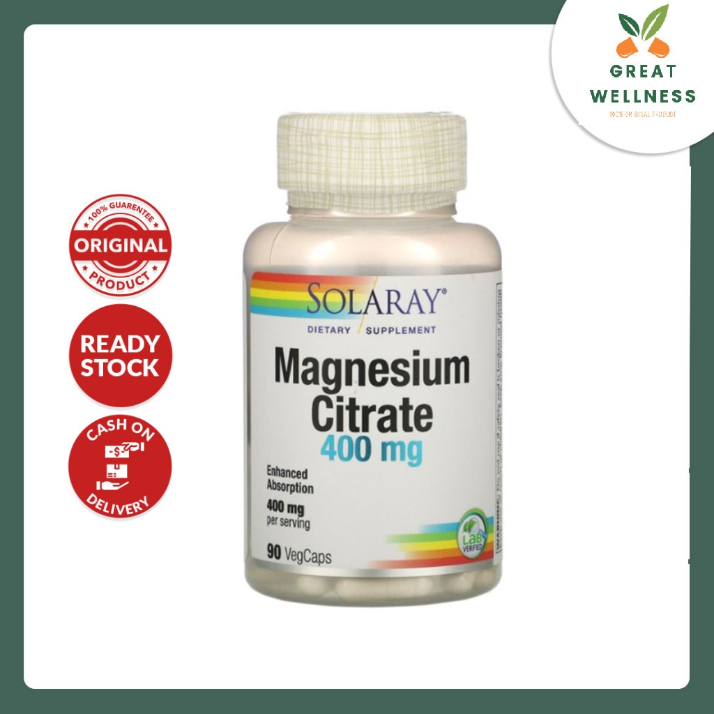 (BISA COD) Solaray Magnesium Citrate 400 mg 90cap Magnesium Citrate ORI USA