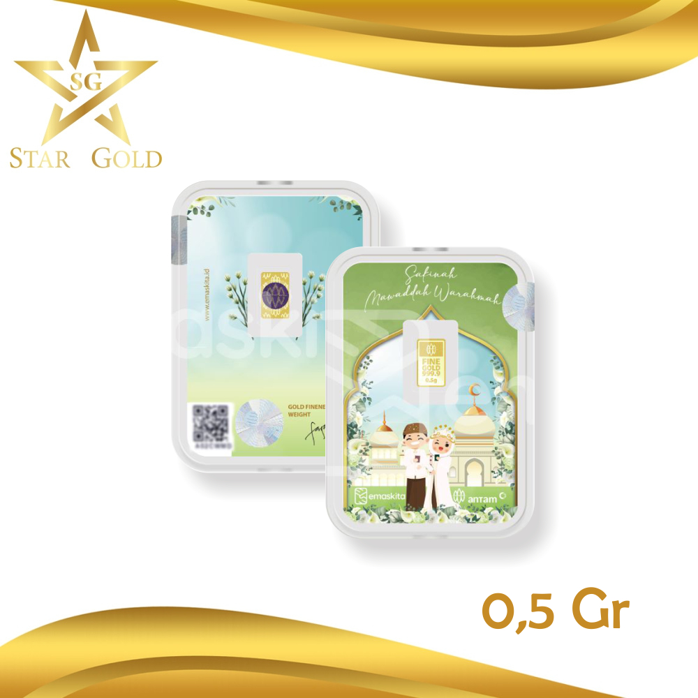 Star Gold Logam Mulia Hartadinata Abadi X Antam (Emas Kita) 0.5 , 1 dan 2Gram Wedding Samawa Series