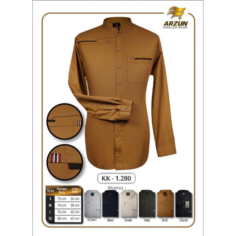 baju koko arzun kemeja koko arzun katun premium bahan bagus murah