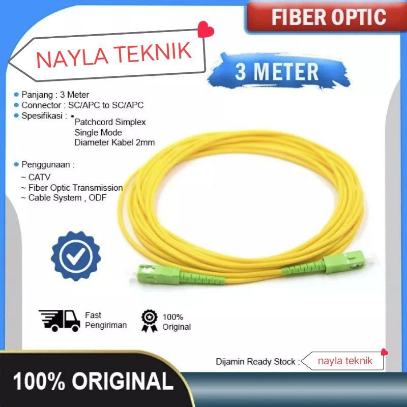 KABEL PATCHCORD SC APC SC APC 3 METER