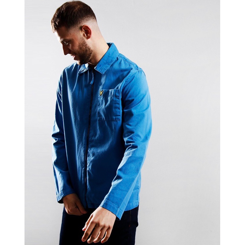 Lyle And Scott Twill Overshirt Jacket In Blue
