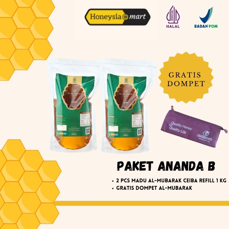 

PAKET ANANDA B Madu Al Mubarak 2 Pcs Ceiba / Randu Reffil 1kg