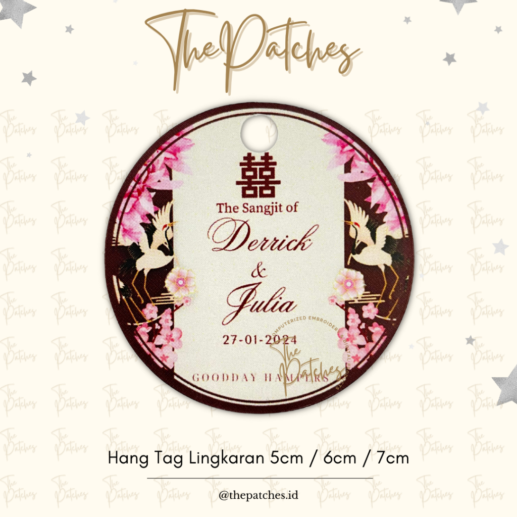 Hang Tag Lingkaran Wedding / Tea Pai / Sangjit / Tingjing / Souvenir GiftTag Bulat Gift tag Kualitas