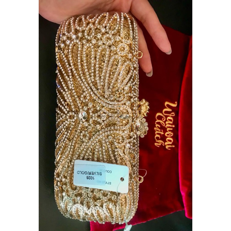 Tas Tangan Hand Bag Crystal Waiwai Clutch