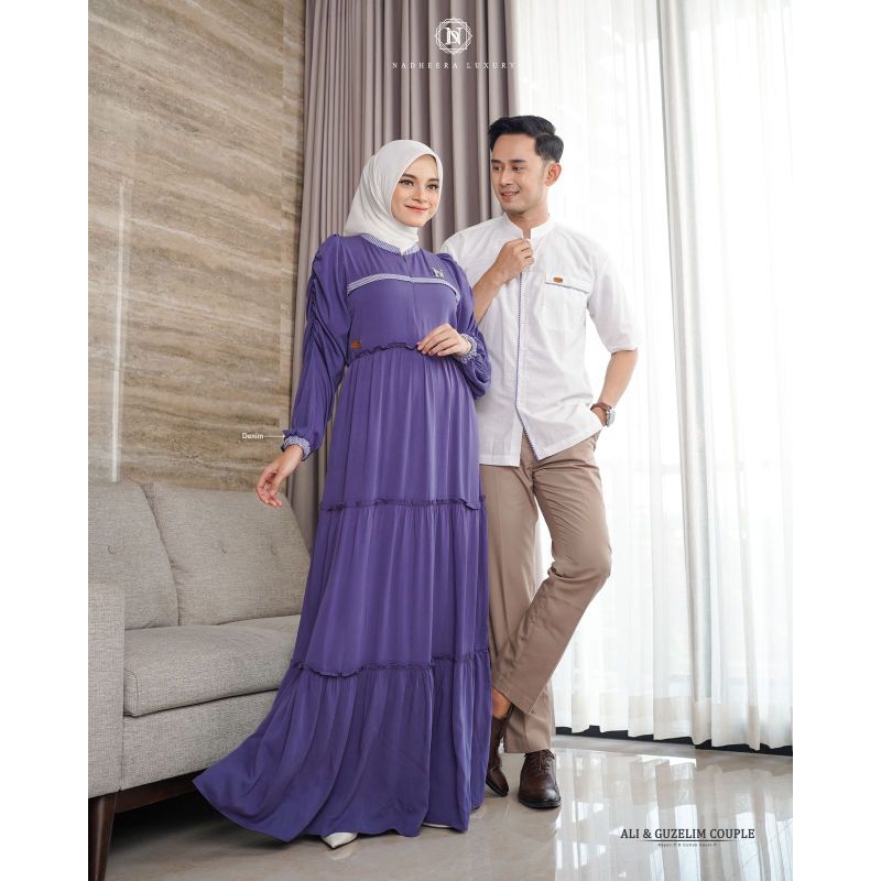 TERBARU ALI & GUZELIM COUPLE SET BY NADHERA LUXURY white - denim BEST SELLER
