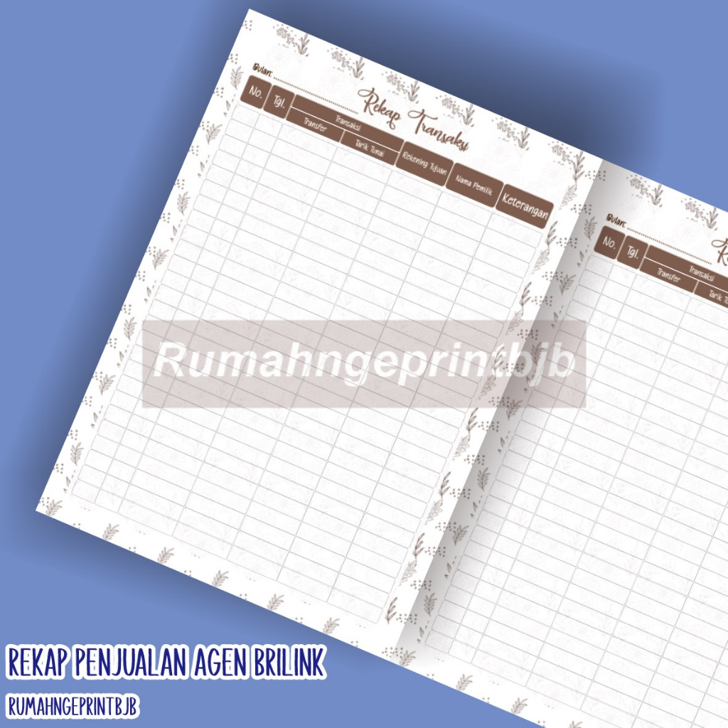 

BUKU REKAP PENJUALAN PULSA | BRILINK