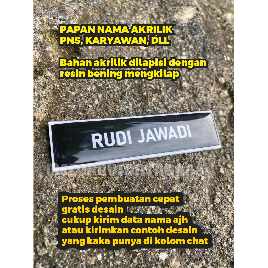 

NAME TAG AKRILIK / PAPAN NAMA DADA PNS ASN MAHASISWA