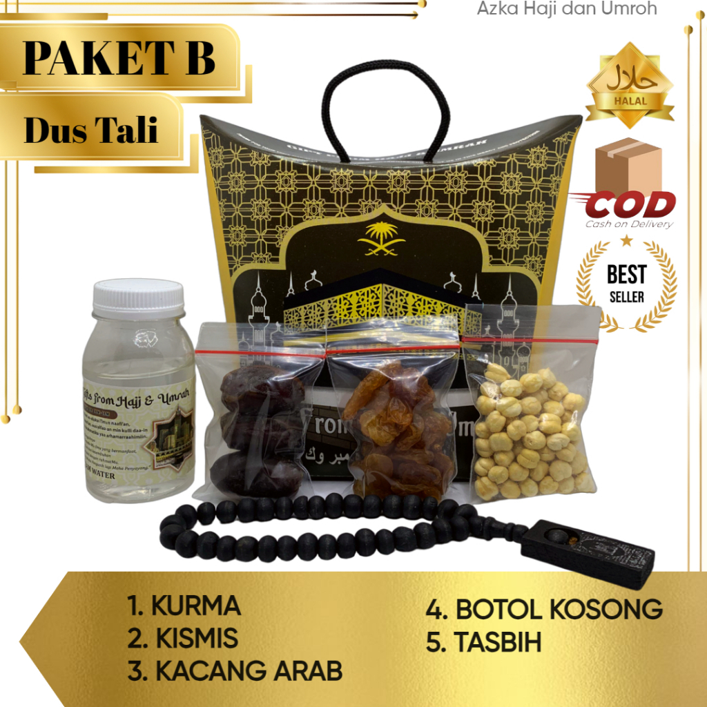 

PAKET B PAKET OLEH OLEH HAJI DAN UMROH DUS TALI / DUS KOTAK TANPA AIR ZAM-ZAM