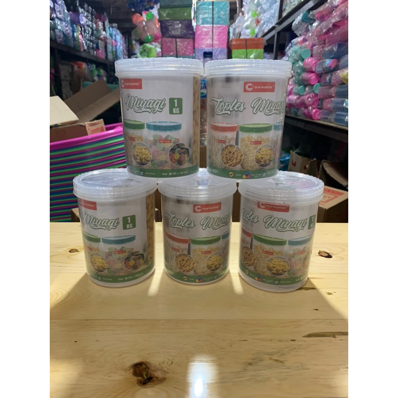 toples 1kg - 1.3kg miyagi clio / toples drat putar / toples kue kering kacang nastar
