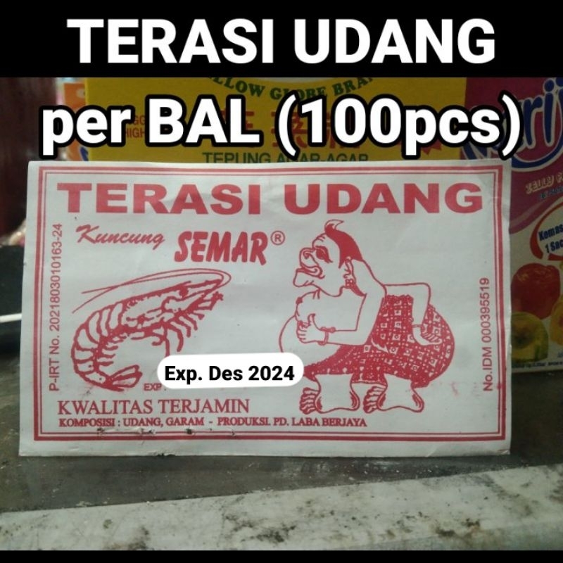 

Terasi udang cap SEMAR perpak isi 10pp X 10pcs