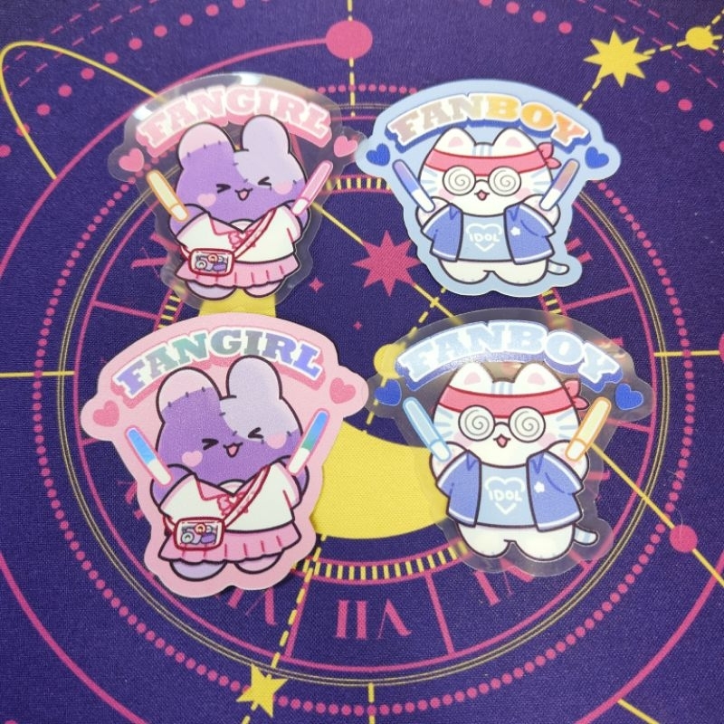 

Leendoodles - Fangirl Fanboy Transparent & Holo Stickers