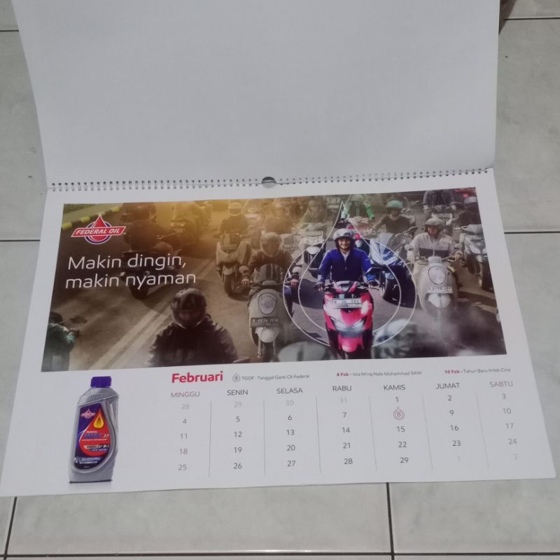 

Kalender dinding Jumbo Federal Oil 2024