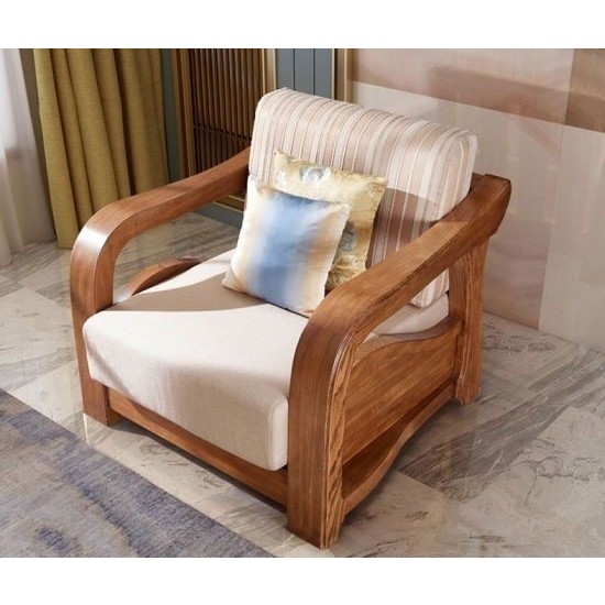 SHAINING KURSI SOFA RETRO KAYU JATI KURSI SOFA 1 SEATER Benuniq