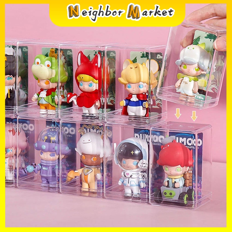 Box Display Figure Pop Mart / Rak Display Penyimpanan Boneka Tunggal Model Transparan Tahan Debu