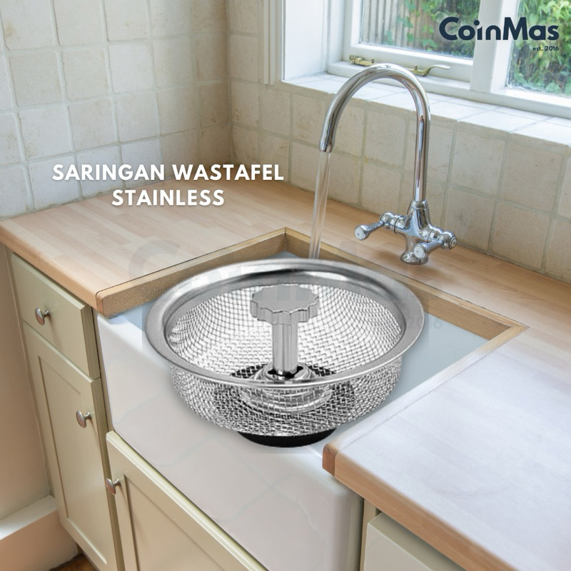 CoinMas | Mr Diy - 8047 Saringan Wastafel / Stainless Steel Sink Garbage Strainer 8 Cm