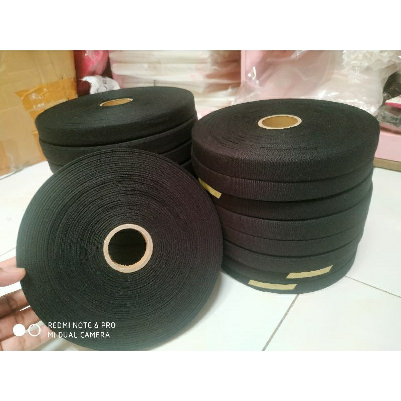 

Pita Label Katun Hitam Polos cotton 1 2 cm