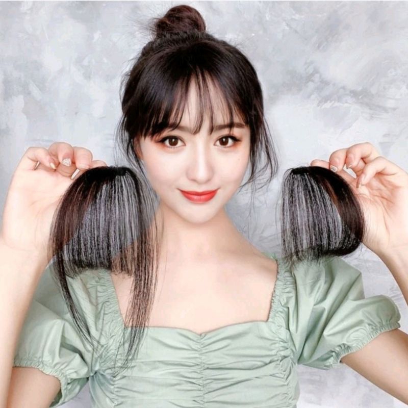 Poniclip Depan Gaya Wanita Korea Poni Clip Depan  Rambut Tipis Hairclip Rambut Poni Palsu Depan Gaya