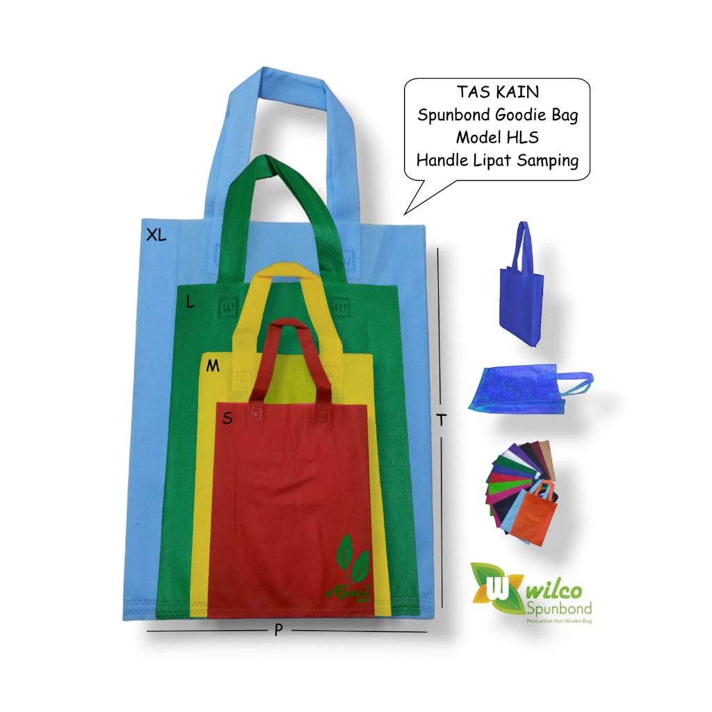 

Goodie Bag HLS Tas Kain Spunbond Tali Ukuran Besar / Kecil 20x26 25x35 30x40 38x45 Souvenir Belanja