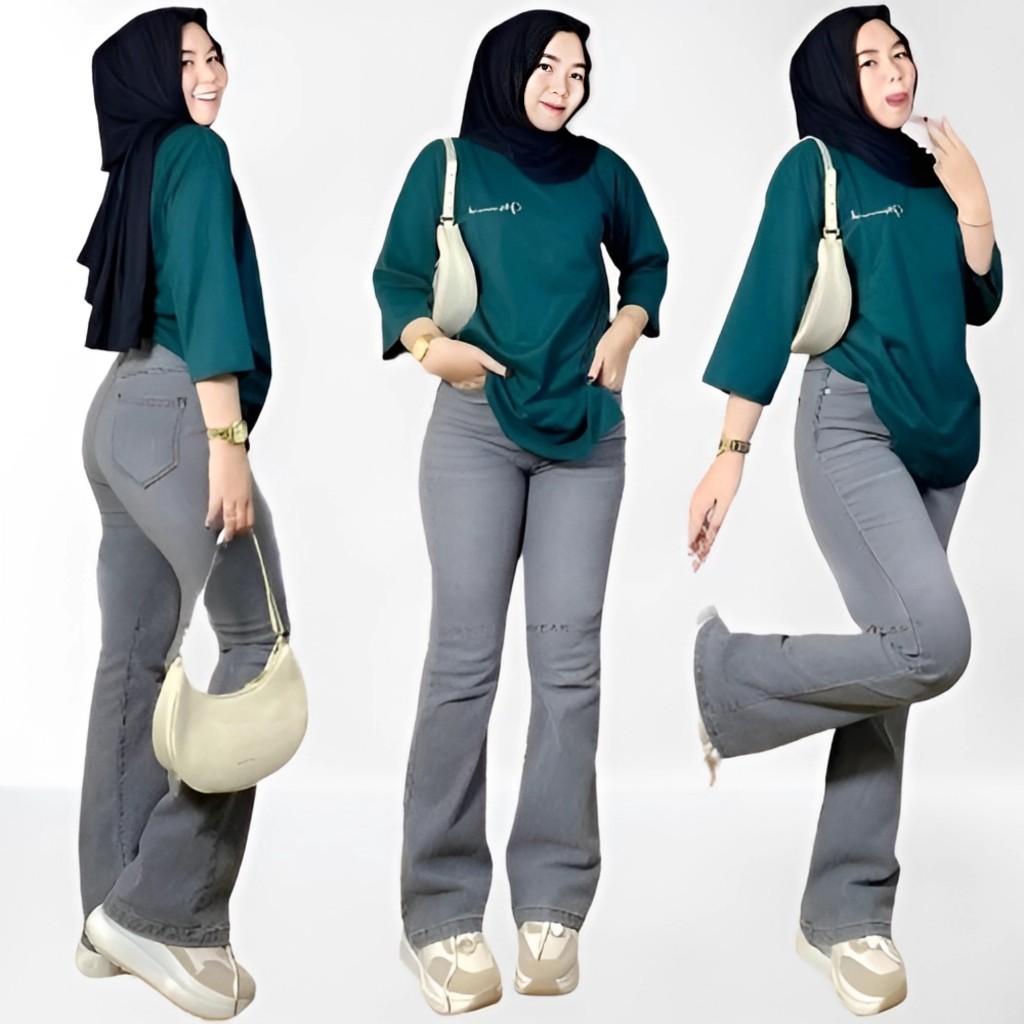 Celana Jeans Cutbray HigtWaist Panjang Wanita -Cutbray /Jeans celana highwaist cutbray Atas pinggang