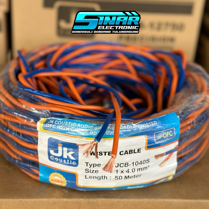Kabel Speaker JK Coustic JCB-1040S Dalam Box 2 x 4mm 4 [ROL 50M] Tembaga Murni