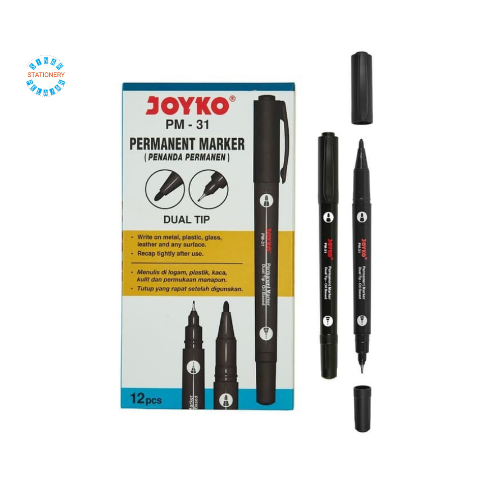 

spidol permanent hitam joyko PM-31 permanent marker spidol DUAL TIP