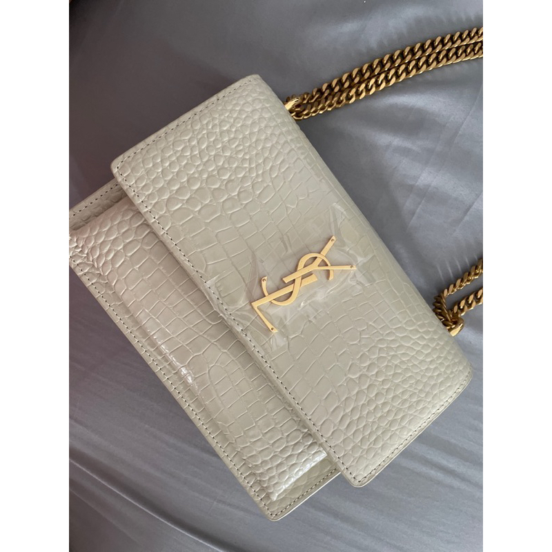 YSL Sunset Croco Ivory White