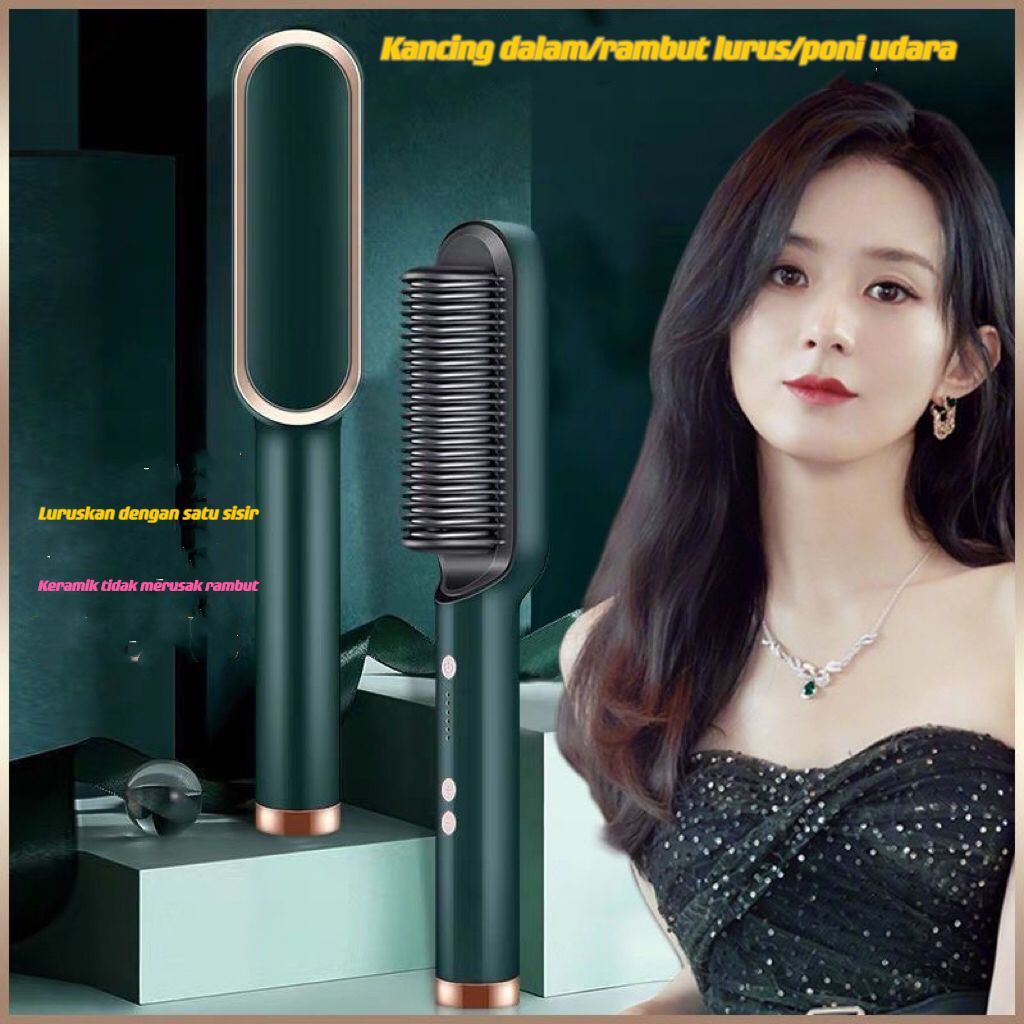 FH909 HQT-908 Sisir Catokan Sisir Pelurus Rambut Catok Rambut 2 in 1Originnal 99 Square{BISA COD}