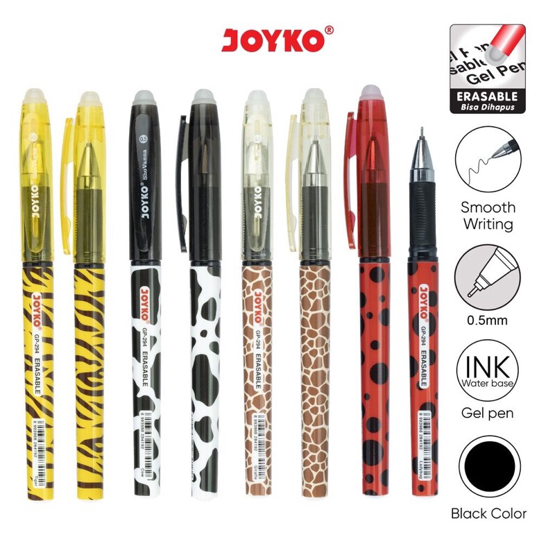

Pulpen Gel Pena Gel Joyko GP-294 Sho Vanna Erasable dihapus 1 Pack 12 Pcs 0,5 mm