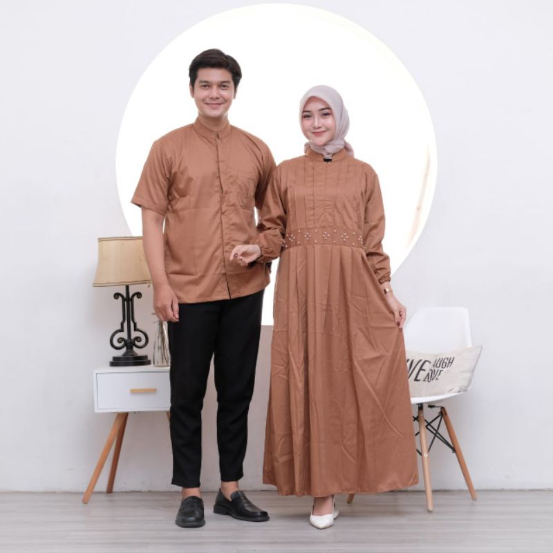 COUPLE SARIMBIT GAMIS & KEMEJA KATUN TOYOBO