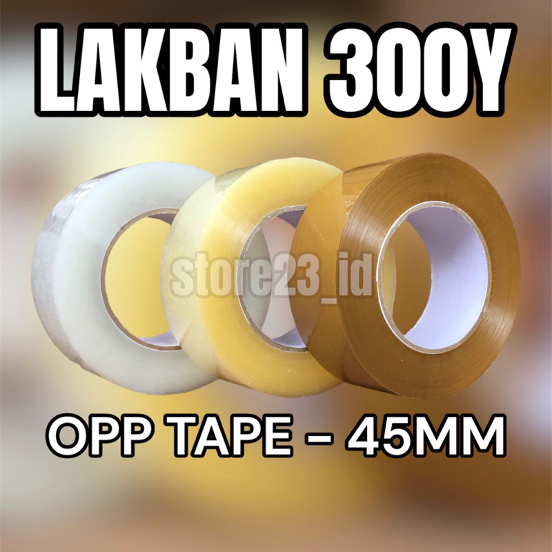 

ISOLASI 45MM X 300Y / LAKBAN 45MM X 300YARD / LAKBAN JUMBO 45 MM X 300 Y