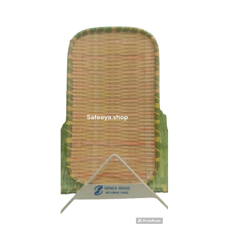 Piring rotan anyaman melamin persegi panjang | Piring bambu persegi melamin