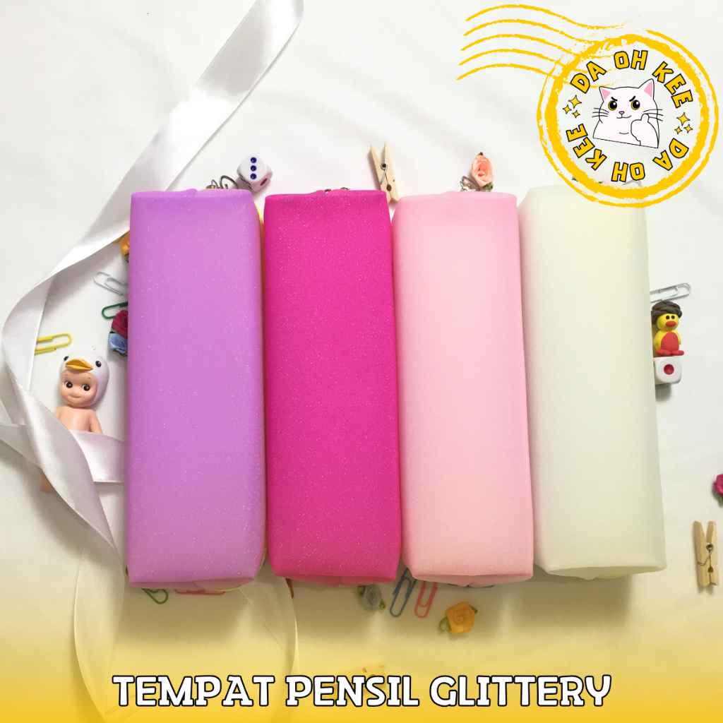 

DAOHKEE Kotak Pensil Glittery Tempat Perlengkapan Alat Tulis Pencil Case