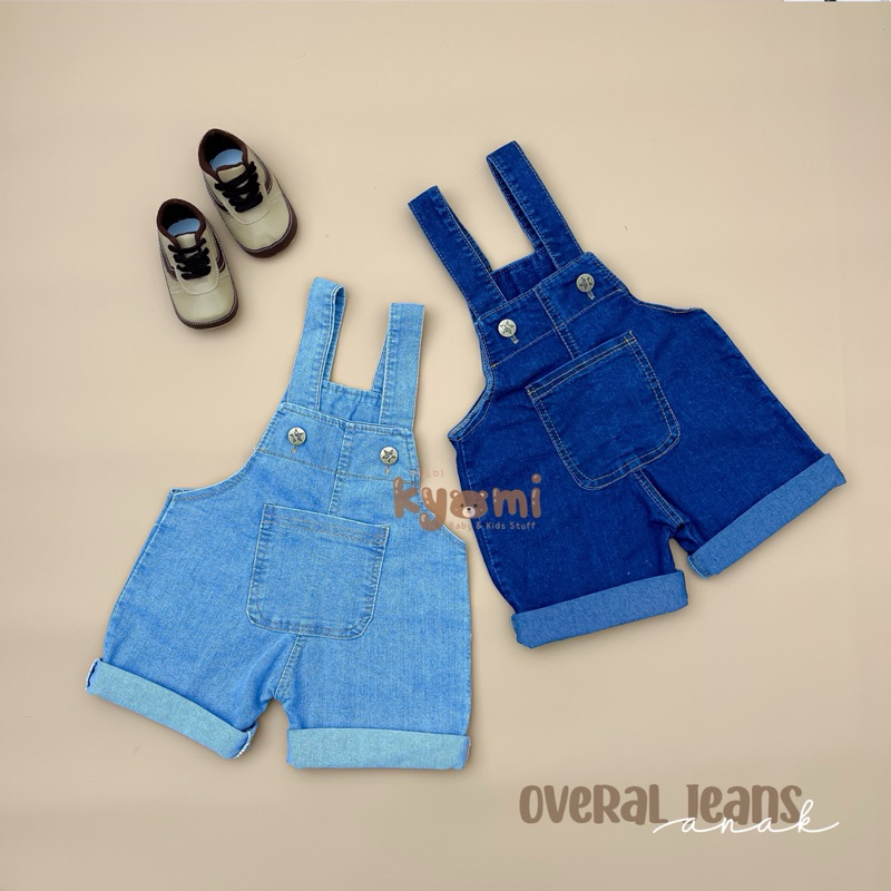 Kyomi -  Overal Jeans Anak Unisex | Baju Kodok anak 6BLN-4TH | Overal jeans celana pendek